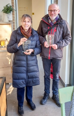 Svetlana Mills and Simon Grantham with their awards