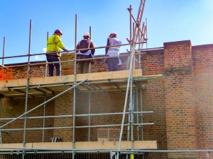 Allies & Morrison team inspecting Holland House during conservation